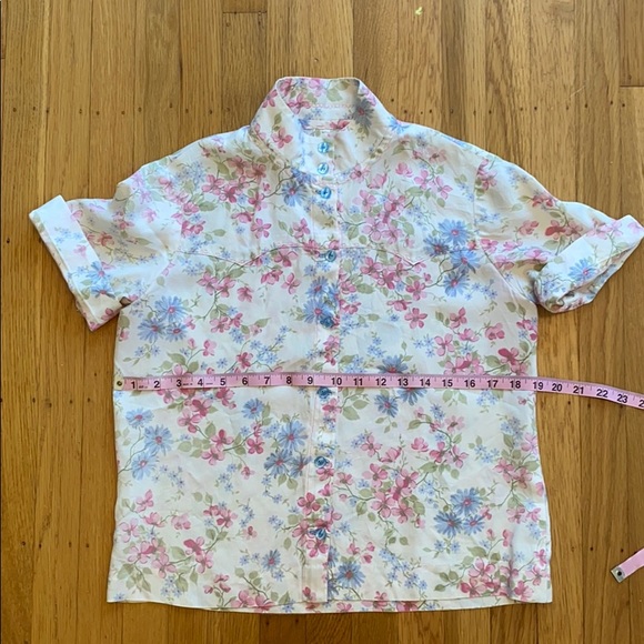 Vintage Floral Button Up Top 70s - Picture 4 of 6